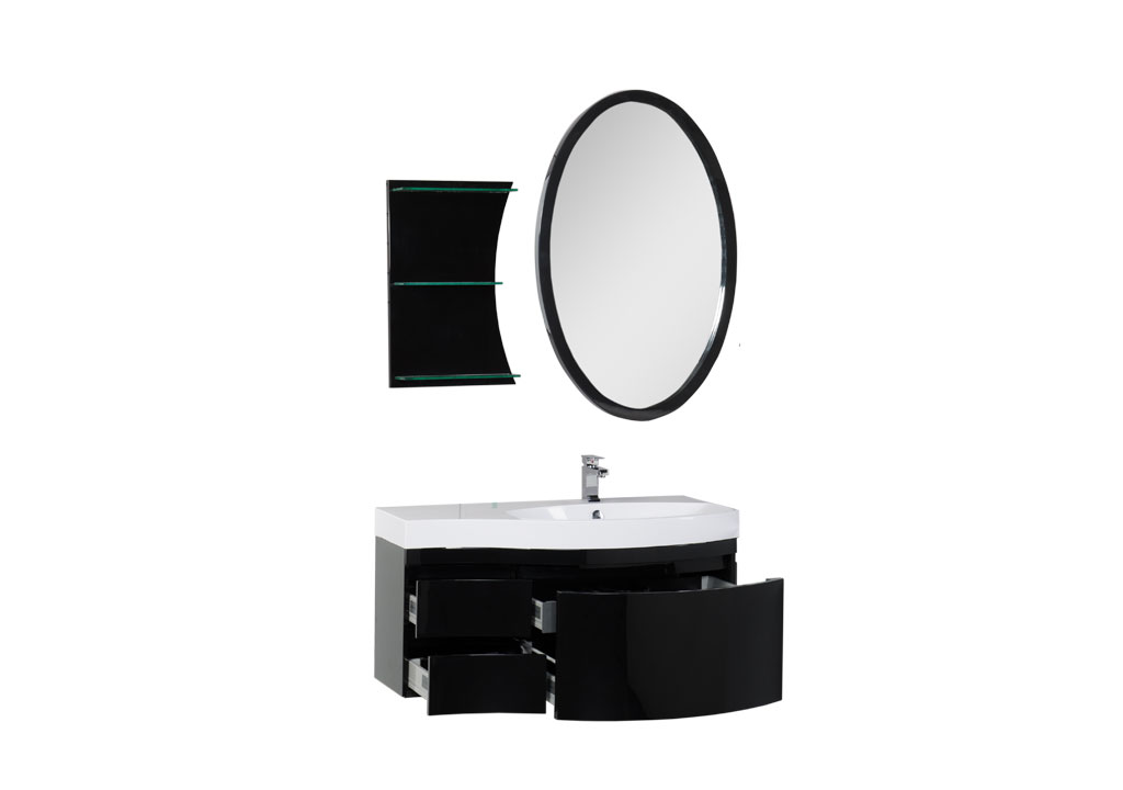 Комплект мебели Aquanet Опера 115 R черный (3 ящика)